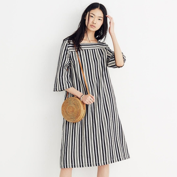 Madewell Dresses & Skirts - Madewell Rare Square Neck Dress in Evelyn Stripe